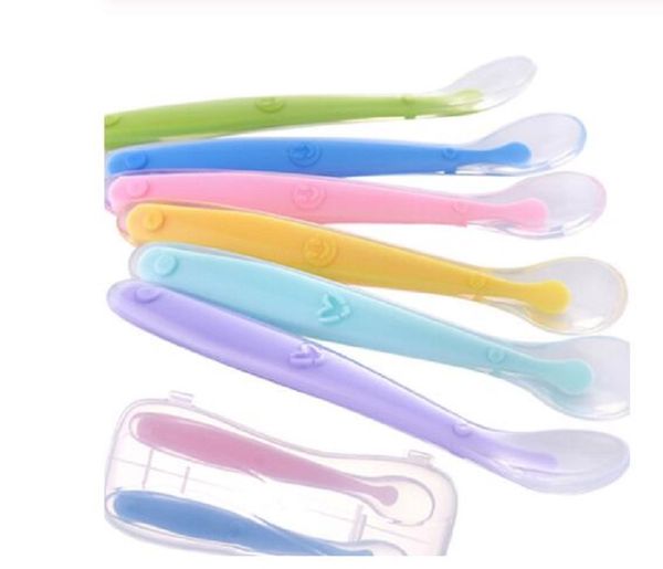 baby soft silicone spoon candy color temperature sensing spoon children food baby feeding tools
baby soft silicone spoon candy color temperature sensing spoon children food baby feeding tools