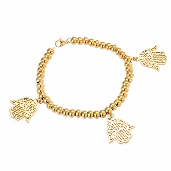 6mm gold color beads bracelets stainless steel holy hamsa fatima hand charm lobster clasp bracelets for women jewelry gift, Golden;silver
6mm gold color beads bracelets stainless steel holy hamsa fatima hand charm lobster clasp bracelets for women jewelry gift, Golden;silver