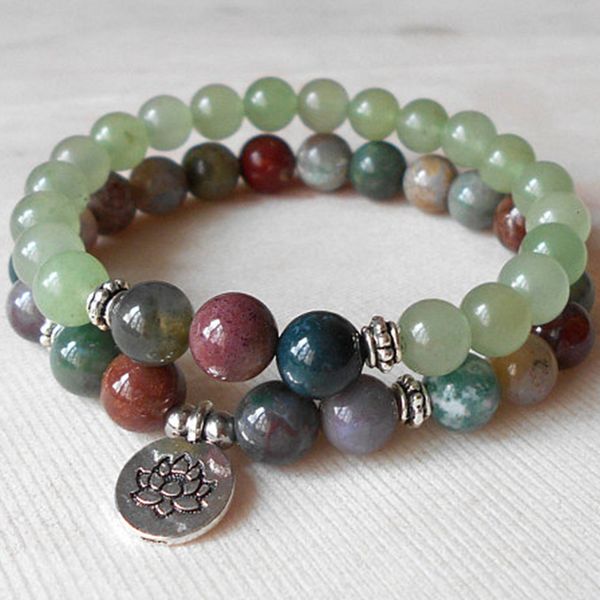 tennis set of 2 mala bracelets yoga stacking stone bead om, Golden;silver
tennis set of 2 mala bracelets yoga stacking stone bead om, Golden;silver