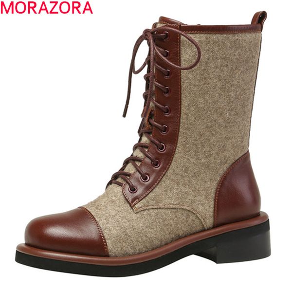 morazora genuine leather boots women med heels square toe mixed colors ankle boots fashion comfortable women, Black
morazora genuine leather boots women med heels square toe mixed colors ankle boots fashion comfortable women, Black