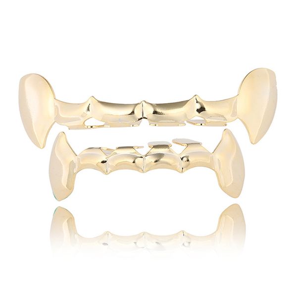 1 set vampire teeth grillz hip hop rapper bottom gold grills party cosplay bump lattice stripe dental men fashion jewelry, Black
1 set vampire teeth grillz hip hop rapper bottom gold grills party cosplay bump lattice stripe dental men fashion jewelry, Black