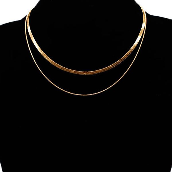 chains simple multilayer snake chain chokers necklaces for women fashion classic gold color exquisite party elegant necklace jewelry, Silver
chains simple multilayer snake chain chokers necklaces for women fashion classic gold color exquisite party elegant necklace jewelry, Silver