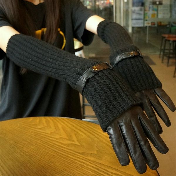 five fingers gloves women' genuine leather two-piece sheepskin hair arm sleeve long style fashion female jm222, Blue;gray
five fingers gloves women' genuine leather two-piece sheepskin hair arm sleeve long style fashion female jm222, Blue;gray