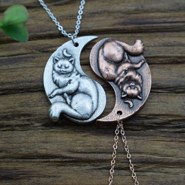 sanlan 1pair инь ян cat feline священная духовная дружба его и hers пара валентина ожерелье металла, Silver
sanlan 1pair инь ян cat feline священная духовная дружба его и hers пара валентина ожерелье металла, Silver
