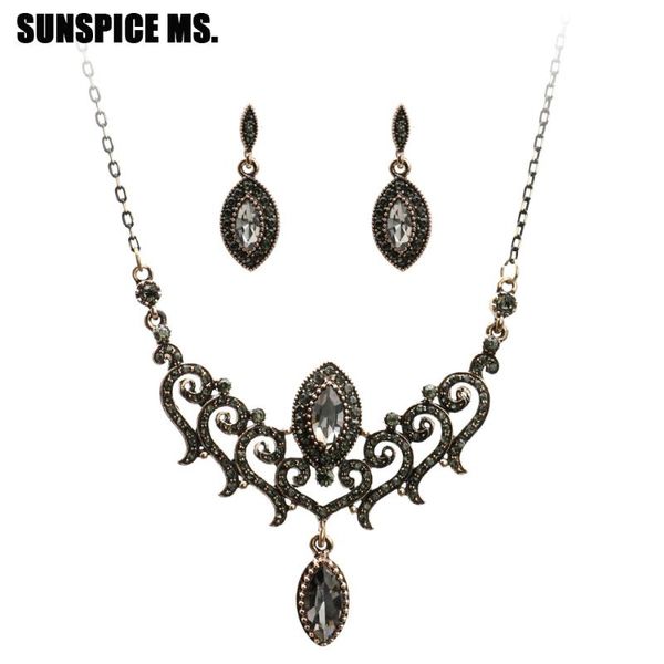 bohemia gray crystal vintage jewelry sets for women dangle earring pendant necklace turkish antique gold color wedding bijoux, Silver
bohemia gray crystal vintage jewelry sets for women dangle earring pendant necklace turkish antique gold color wedding bijoux, Silver