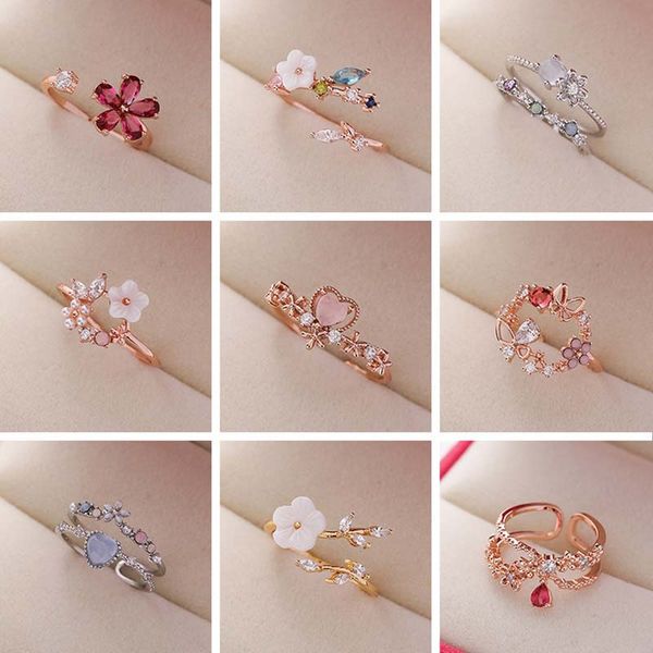 open ring flower branch leaf adjustable finger rings for women rose gold zircon copper jewelry wedding anniversary gift, Slivery;golden
open ring flower branch leaf adjustable finger rings for women rose gold zircon copper jewelry wedding anniversary gift, Slivery;golden
