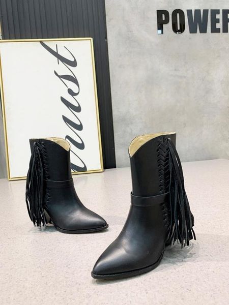 tassel high heel woman ankle boots pointed toe solid color leather ladies boots luxury designer zapatos de mujer, Black
tassel high heel woman ankle boots pointed toe solid color leather ladies boots luxury designer zapatos de mujer, Black