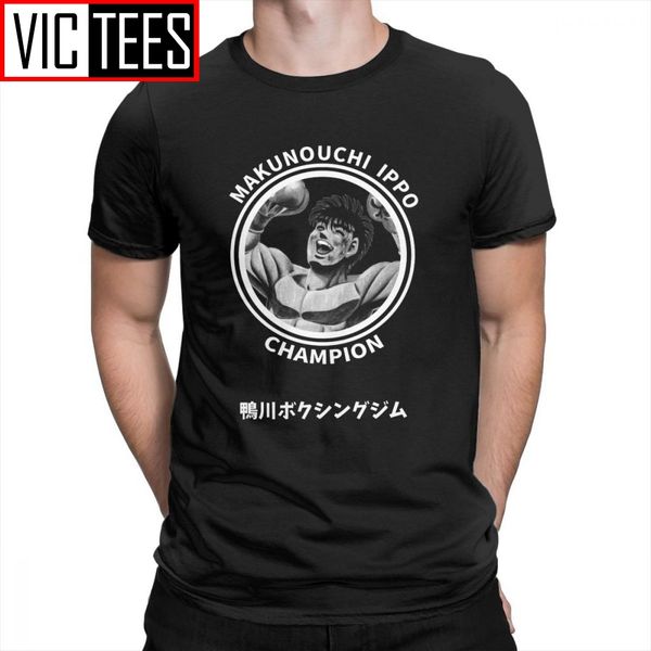 hajime no ippo tee shirt men t shirts pure cotton round collar short-sleeved men's t-shirts plus