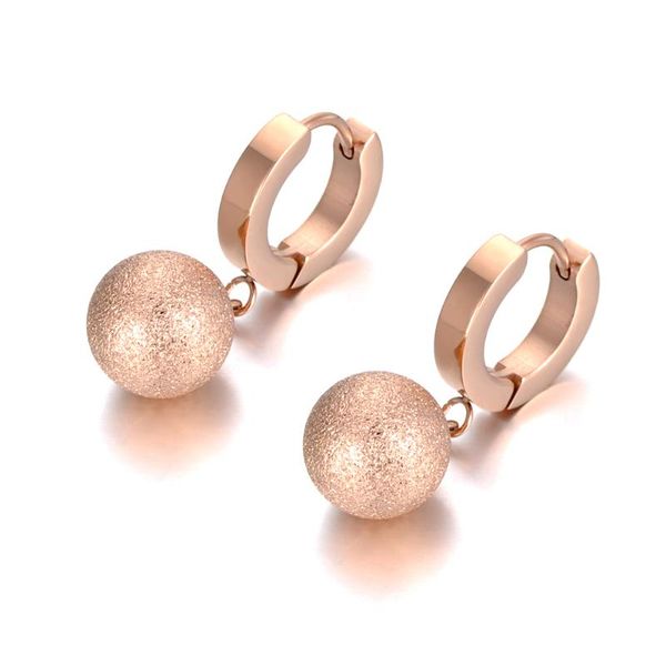 office style frosted ball hoop earrings for women girls rose gold titanium stainless steel party earrings jewelry e19221, Golden;silver
office style frosted ball hoop earrings for women girls rose gold titanium stainless steel party earrings jewelry e19221, Golden;silver