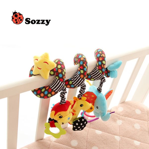 Newborn Baby Toys 0-12 Months Stuffed Stroller Toys Animal Baby Crib Pram Bed Hanging Educational Infant Baby Rattle Toy
