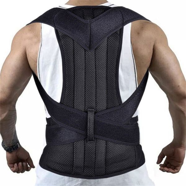 back support 2021 black posture corrector scoliosis brace spine corset belt shoulder therapy poor correction men, Black;blue
back support 2021 black posture corrector scoliosis brace spine corset belt shoulder therapy poor correction men, Black;blue