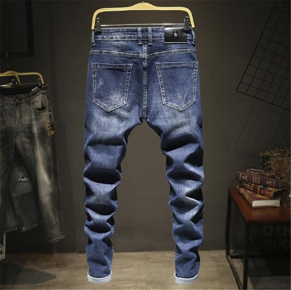 spring and summer new men's embroidery jeans small straight tube slim elastic casual men's jeans pants men's casual cotton tr, Blue
spring and summer new men's embroidery jeans small straight tube slim elastic casual men's jeans pants men's casual cotton tr, Blue