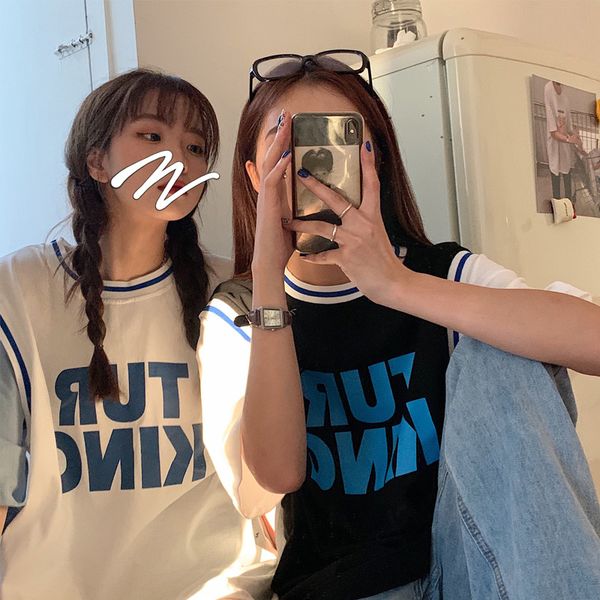 friend blue ball suit fake two-piece short sleeve t-shirt women's loose korean-style elegant bf style strange body ins, White
friend blue ball suit fake two-piece short sleeve t-shirt women's loose korean-style elegant bf style strange body ins, White