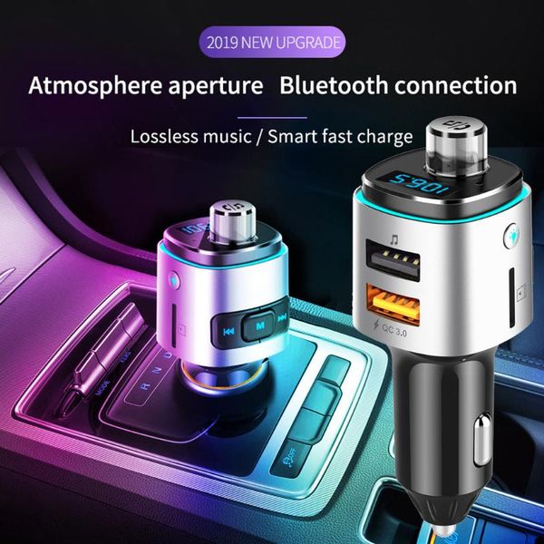 retro design bluetooth car kit fm transmitter mp3 player dual usb for phone tf card modulator car accessories