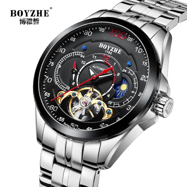 wristwatches boyzhe moon phase watch automatic mechanical watches mens wristwatch clock male full steel relogio masculino, Slivery;brown
wristwatches boyzhe moon phase watch automatic mechanical watches mens wristwatch clock male full steel relogio masculino, Slivery;brown