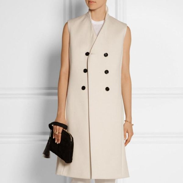 autumn winter stand collar woolen vest women office lady double breasted slim sleeveless jacket, Black;white
autumn winter stand collar woolen vest women office lady double breasted slim sleeveless jacket, Black;white