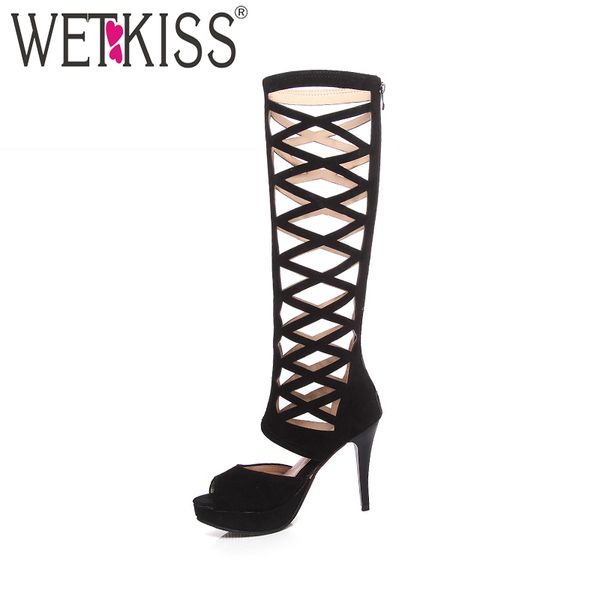 boots wetkiss summer high heels knee women peep toe thin heel cutout zip footwear 2021 fashion ladies platform shoes, Black
boots wetkiss summer high heels knee women peep toe thin heel cutout zip footwear 2021 fashion ladies platform shoes, Black