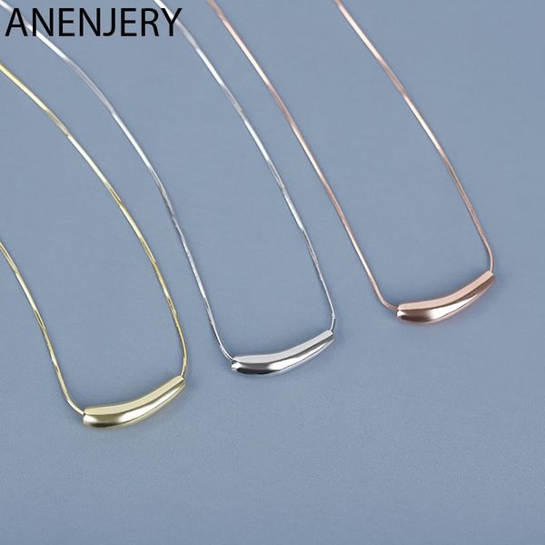 anenjery 2020 new design small eggplant bend tube snake chain necklace for women clavicle chain charm necklace s-n637, Silver
anenjery 2020 new design small eggplant bend tube snake chain necklace for women clavicle chain charm necklace s-n637, Silver