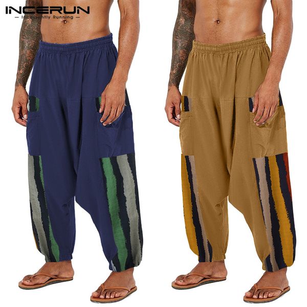 men's pants loose baggy jogger trousers incerun men ethnic print drop crotch vintage cotton harem patchwork yoga dance pantalon7, Black
men's pants loose baggy jogger trousers incerun men ethnic print drop crotch vintage cotton harem patchwork yoga dance pantalon7, Black
