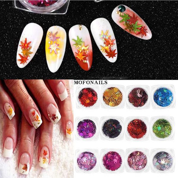nail glitter 12 boxes/set colorful maple fall designs flake holographic laser sequin for art decoration, Silver;gold
nail glitter 12 boxes/set colorful maple fall designs flake holographic laser sequin for art decoration, Silver;gold