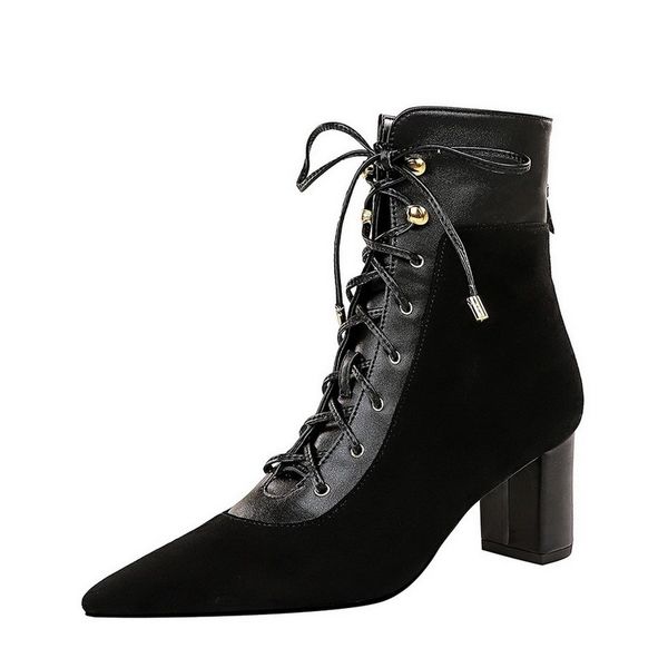 boots bigtree winter women retro fashion high heel shoes chunky suede pointed lace-up nightclub cross strap ankle, Black
boots bigtree winter women retro fashion high heel shoes chunky suede pointed lace-up nightclub cross strap ankle, Black