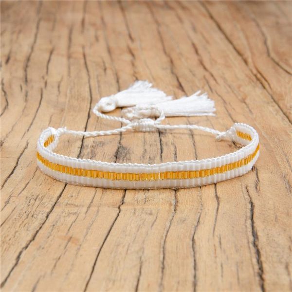JOYE MIYUKI handwoven bracelet for women jewelry good luck friendship braclet cheap pure color tassel braclets pink, Golden;silver
JOYE MIYUKI handwoven bracelet for women jewelry good luck friendship braclet cheap pure color tassel braclets pink, Golden;silver