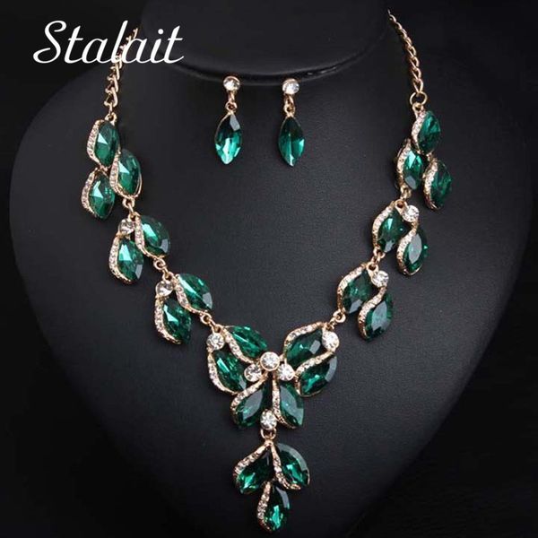 romantic zircon horse eye green leaf crystal jewelry sets ladies bridal necklace earrings sets for wedding party, Silver
romantic zircon horse eye green leaf crystal jewelry sets ladies bridal necklace earrings sets for wedding party, Silver