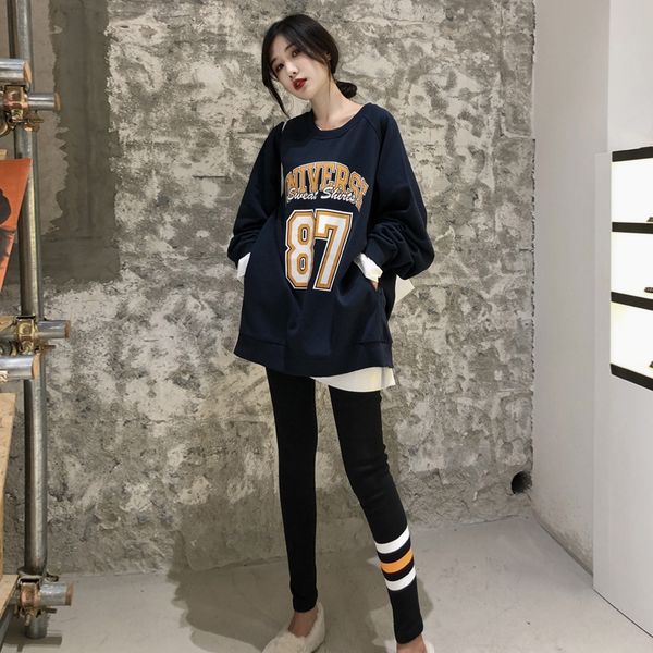high pregnant women's underpants sweater underpants autumn sweater letter cartoon long sleeve casual base shirt fashionable color match, Black
high pregnant women's underpants sweater underpants autumn sweater letter cartoon long sleeve casual base shirt fashionable color match, Black