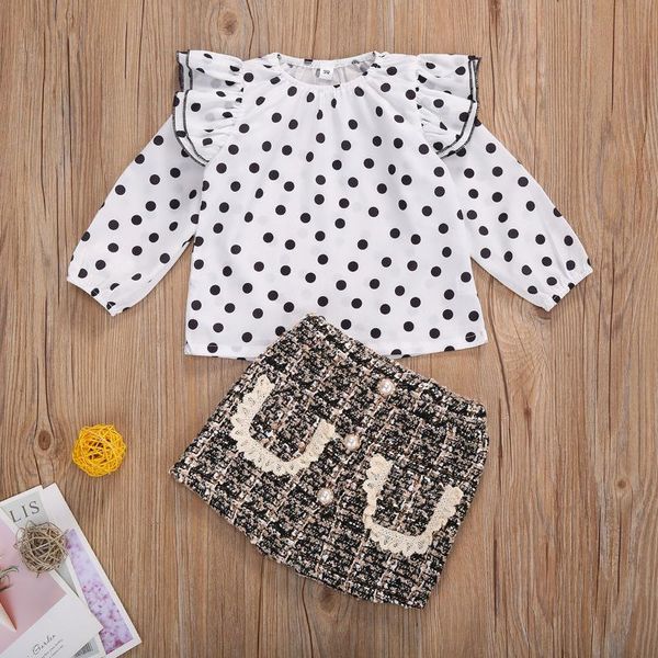clothing sets girls toddler kid 2 pcs princess outfits polka dot ruffle shirt + elegant mini skirt clothes, White
clothing sets girls toddler kid 2 pcs princess outfits polka dot ruffle shirt + elegant mini skirt clothes, White