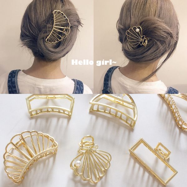 simple fashion metal grab clip hair clip large hair grab retro accessories female headdress shell hairpin jewelry, Golden;silver
simple fashion metal grab clip hair clip large hair grab retro accessories female headdress shell hairpin jewelry, Golden;silver