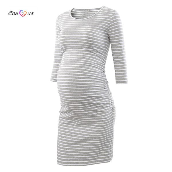 women's maternity side ruched striped bodycon dress 3/4 sleeve pregnant clothes mama casual knee length wrap dresses, White
women's maternity side ruched striped bodycon dress 3/4 sleeve pregnant clothes mama casual knee length wrap dresses, White