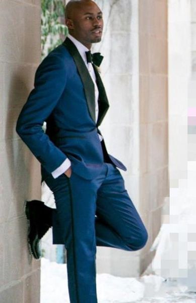 classic wedding tuxedos shawl lapel slim fit suits for men groomsmen suit two pieces prom formal suits (jacket+pants+tie) w281, Black;gray