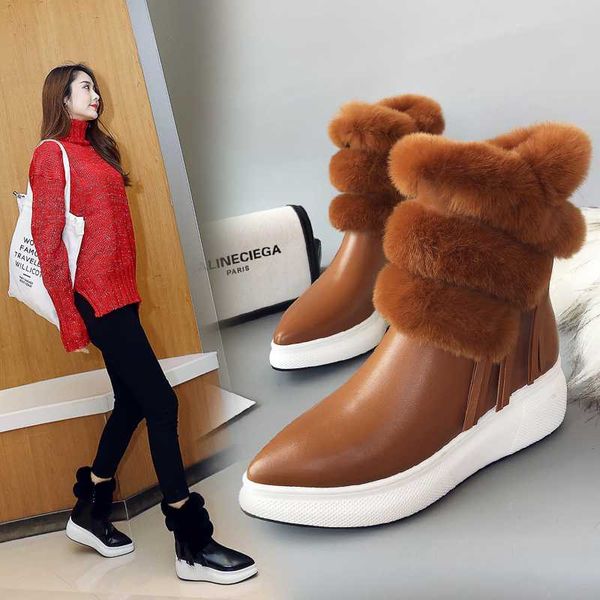 2020 new winter shoes women's ankle boots genuine leather keep warm wedges shoes women's snow boots bottes femme botas mujer, Black
2020 new winter shoes women's ankle boots genuine leather keep warm wedges shoes women's snow boots bottes femme botas mujer, Black