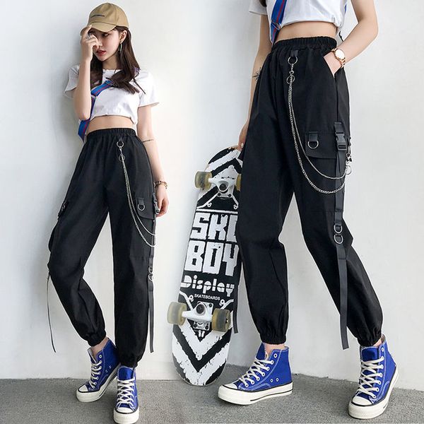 handsome ankle banded pants cargo pants women thin 2020 fall hip hop harajuku style high waist loose straight harlan harem, Black;white
handsome ankle banded pants cargo pants women thin 2020 fall hip hop harajuku style high waist loose straight harlan harem, Black;white