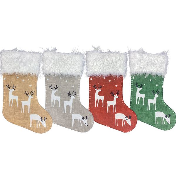 christmas linen decorative stocking 45*23cm plush burlap non-woven fabric stocking merry xmas red green gray gift storage socks
christmas linen decorative stocking 45*23cm plush burlap non-woven fabric stocking merry xmas red green gray gift storage socks