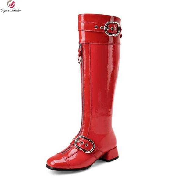 original intention stylish women knee high boots real leather round toe square heels boots black red shoes woman us size 4-10.5
original intention stylish women knee high boots real leather round toe square heels boots black red shoes woman us size 4-10.5
