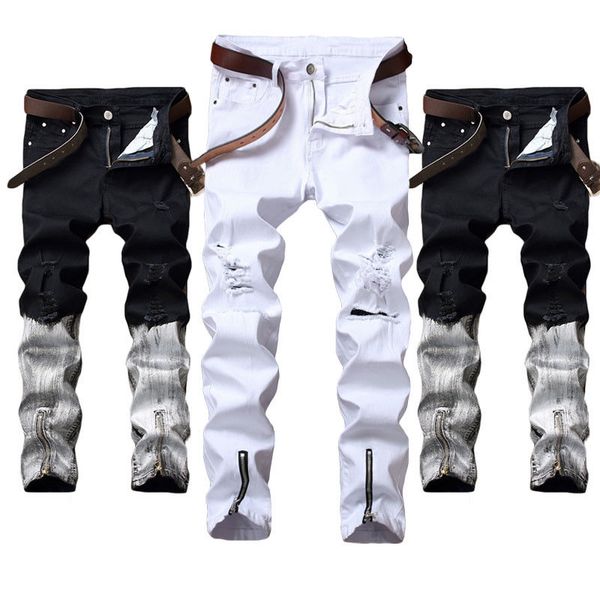 new fashion men biker jeans ripped denim slim fit motorcycle pant classic hip hop skinny casual autumn stretch jeans 2colors, Blue
new fashion men biker jeans ripped denim slim fit motorcycle pant classic hip hop skinny casual autumn stretch jeans 2colors, Blue