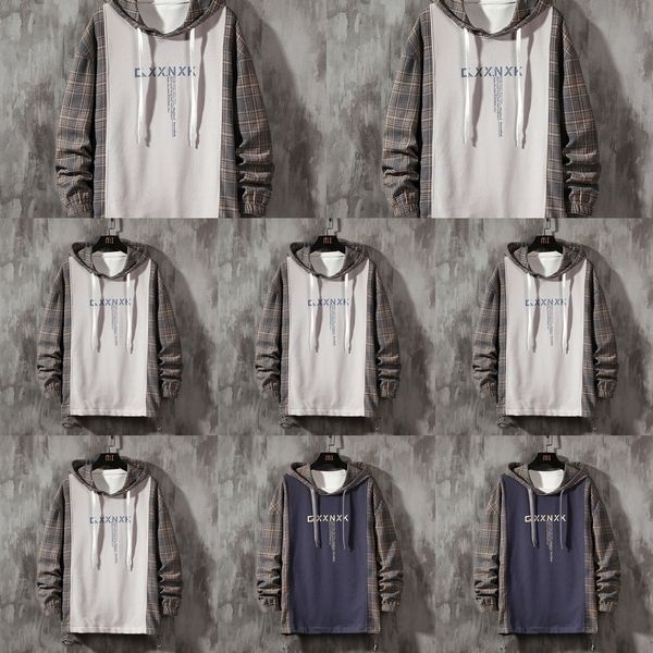 hooded sweater men's trendy brand fake two-piece autumn sweater clothes sweaterlong-sleeved plaid clothes korean style trendy loose aut, Black
hooded sweater men's trendy brand fake two-piece autumn sweater clothes sweaterlong-sleeved plaid clothes korean style trendy loose aut, Black