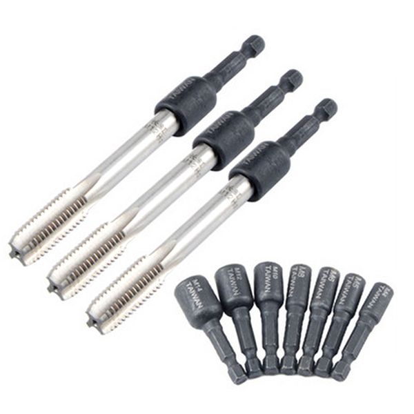 one pcs screw tap tapping chuck socket bit 1/4" hex shank electric socket head tap drill set hand tool m4 m5 m6 m8 m10 m12 m14
one pcs screw tap tapping chuck socket bit 1/4" hex shank electric socket head tap drill set hand tool m4 m5 m6 m8 m10 m12 m14