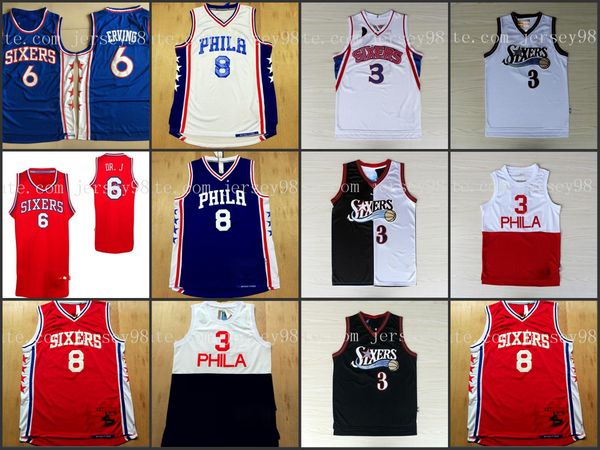 philadelphia 76ers men 3 allen iverson 8 men 6 julius erving basketball retro soccer jersey, Black
philadelphia 76ers men 3 allen iverson 8 men 6 julius erving basketball retro soccer jersey, Black