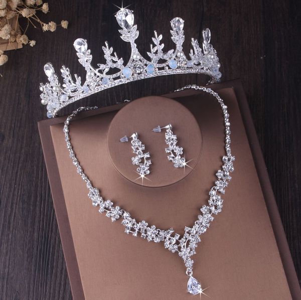 luxury crystal beads leaves bridal jewelry set earrings necklace set rhinestone crown tiara weddings african beads jewelry sets, Silver
luxury crystal beads leaves bridal jewelry set earrings necklace set rhinestone crown tiara weddings african beads jewelry sets, Silver