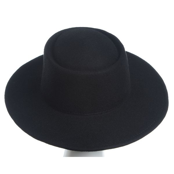 wide brim hats autumn winter version lady pure color minimalist wool leisure hat large flat woolen women felt, Blue;gray 
wide brim hats autumn winter version lady pure color minimalist wool leisure hat large flat woolen women felt, Blue;gray