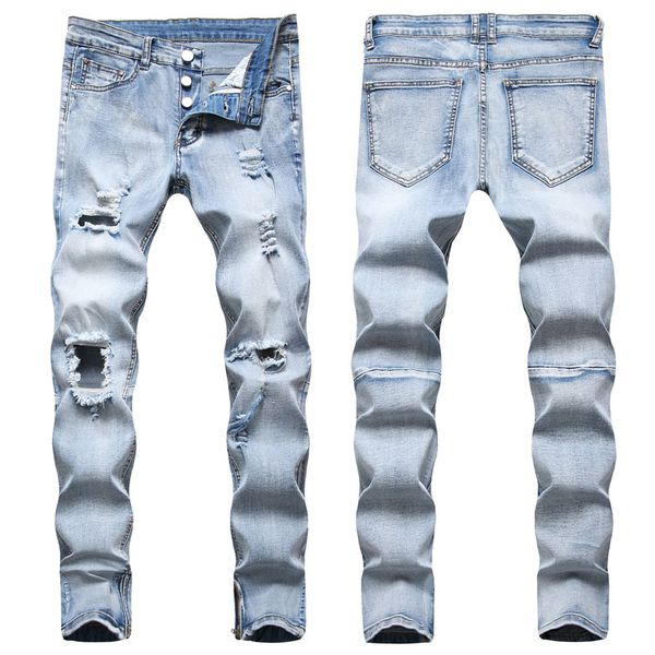 fashion men skinny jeans ripped jeans frayed slim fit pant long pant denim pants men, Blue
fashion men skinny jeans ripped jeans frayed slim fit pant long pant denim pants men, Blue