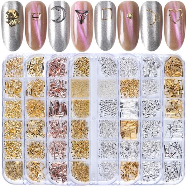 12 grid 3d nail art decorations mixed style gold silver hollow metal frame nail rivets studs jewelry manicure accessories nt772, Silver;gold
12 grid 3d nail art decorations mixed style gold silver hollow metal frame nail rivets studs jewelry manicure accessories nt772, Silver;gold