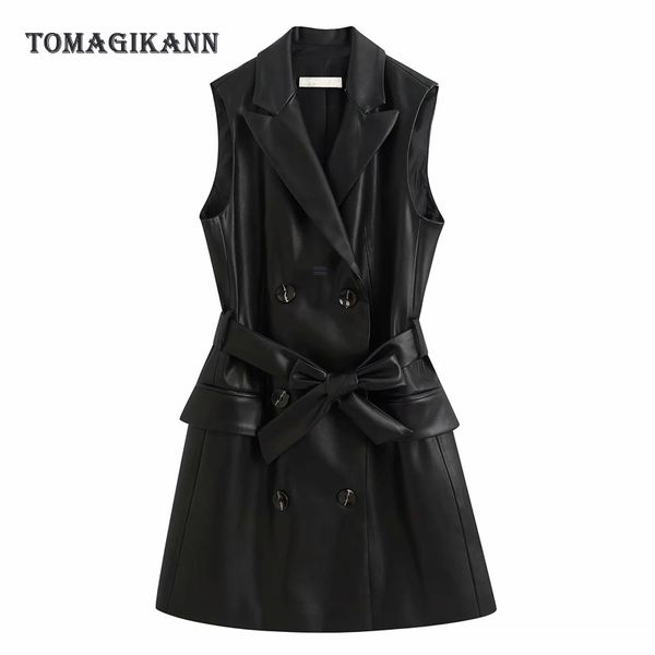 solid double breasted vests women 2020 fashion pu leather ladies coats streetwear turn down collar tie belt vests female, Black;white
solid double breasted vests women 2020 fashion pu leather ladies coats streetwear turn down collar tie belt vests female, Black;white