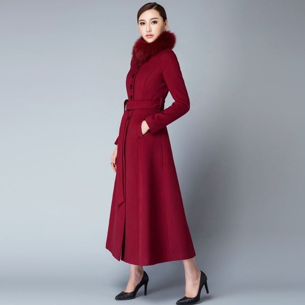 women's wool & blends 2021 winter fur collar warm woolen dust coat full length stand classic female long jacket for women, Black
women's wool & blends 2021 winter fur collar warm woolen dust coat full length stand classic female long jacket for women, Black