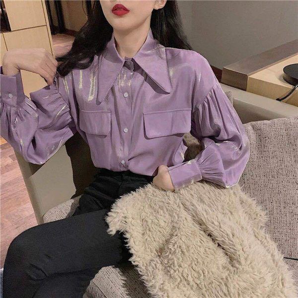 women's blouses & shirts 2021 spring autumn vintage long sleeve pockets chiffon blouse female casual loose stand collar office ladies, White
women's blouses & shirts 2021 spring autumn vintage long sleeve pockets chiffon blouse female casual loose stand collar office ladies, White