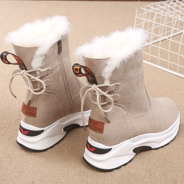 boots women's winter snow 2021 plush ankle height increasing shearling warm short slip on shoes, Black
boots women's winter snow 2021 plush ankle height increasing shearling warm short slip on shoes, Black