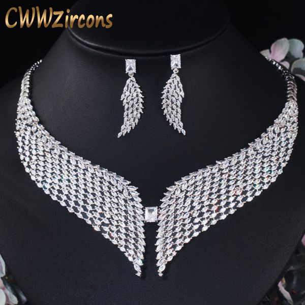 cwwzircons shiny marquise cut cubic zirconia big statement women wedding party necklace earrings jewelry sets for brides t459, Silver
cwwzircons shiny marquise cut cubic zirconia big statement women wedding party necklace earrings jewelry sets for brides t459, Silver