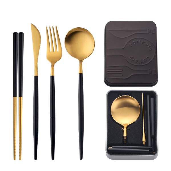 portable flatware set assembled knife fork dinner spoon chopstick multicolor metal steel cutlery set with school travel box
portable flatware set assembled knife fork dinner spoon chopstick multicolor metal steel cutlery set with school travel box